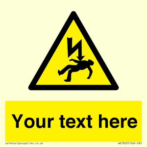 Custom Warning danger of death by electrocution